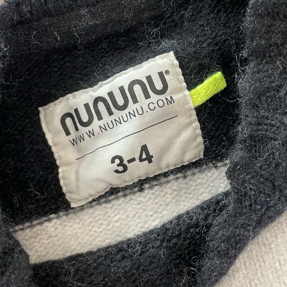 Nununu Wool sweater Black & White Stripes Size 3-4T - Picture 2 of 6